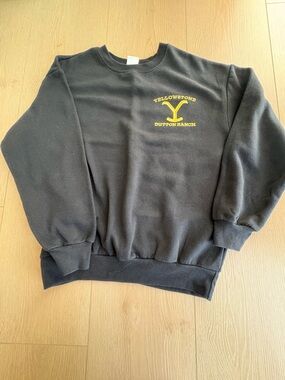 Yellowstone Durton Ranch Black Crewneck Sweatshirt